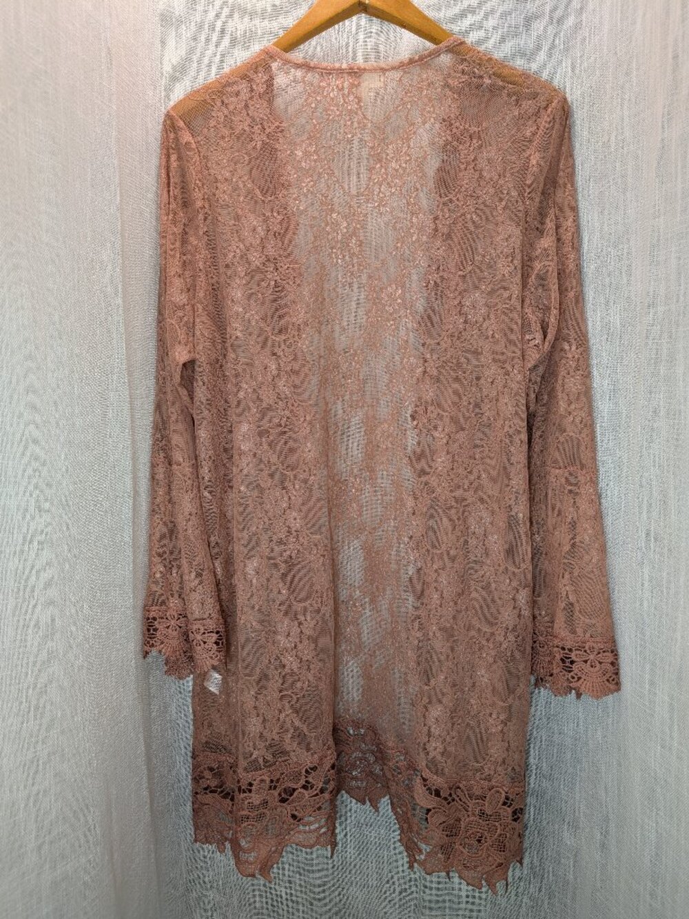 Full Circle Trends Lace Sheer Duster Kimono Cardigan Size 1X - Picture 2 of 7